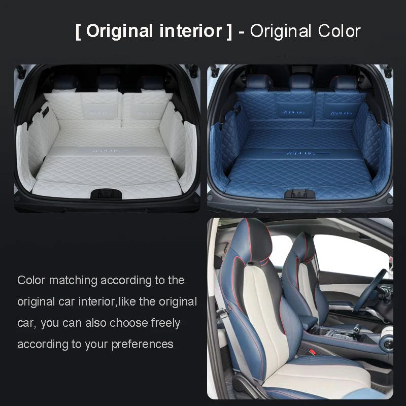 Alfombrilla de protección del maletero del piso del coche de cuero PU para Byd Yuan Plus 2022 Accesorios interiores del coche Juego completo Interior automotriz