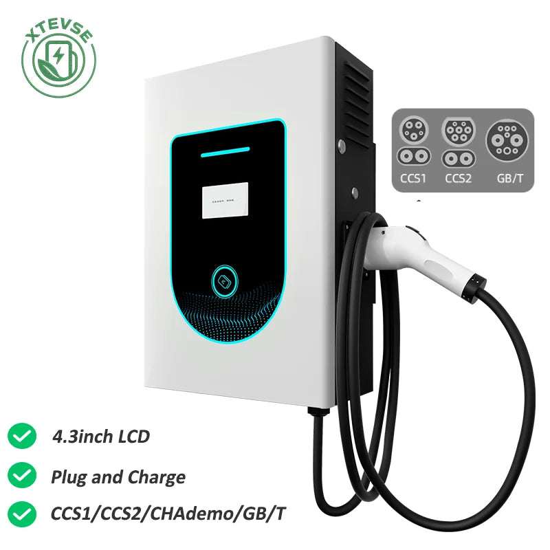 Cargador de EV DC de 40 kW para BYD Sealion GB/T Cargador de EV de CC de 40 kW montado en la pared para cargar en casa CCS1 Precio del cargador CCS2 cable de 5 mts