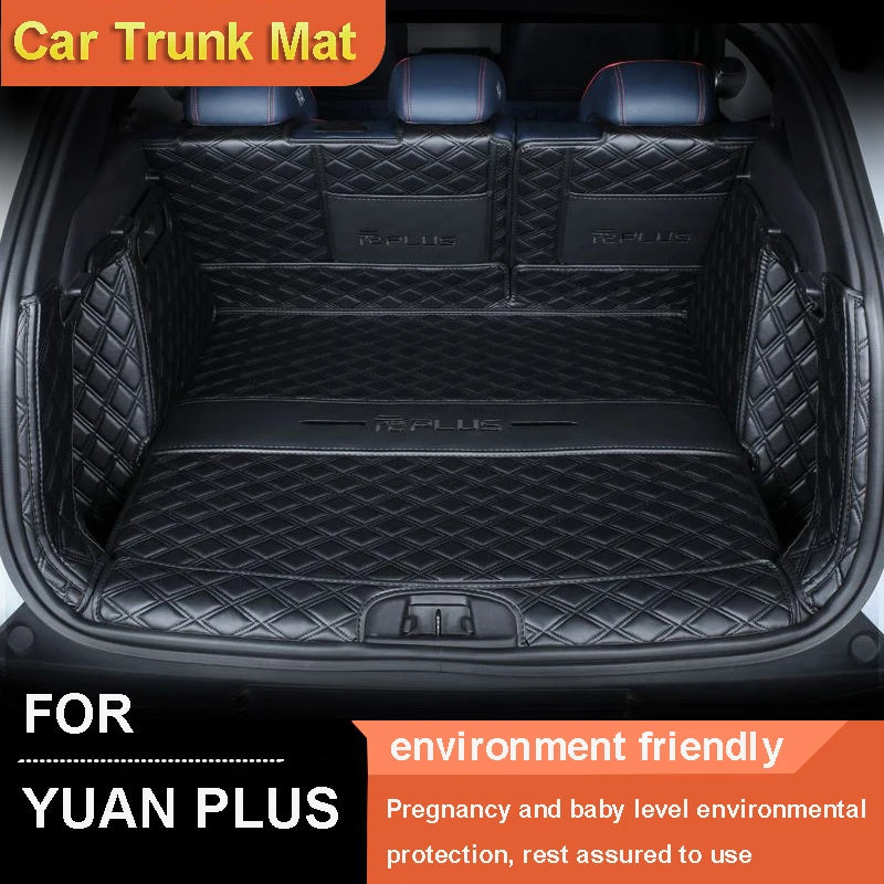 Alfombrilla de protección del maletero del piso del coche de cuero PU para Byd Yuan Plus 2022 Accesorios interiores del coche Juego completo Interior automotriz