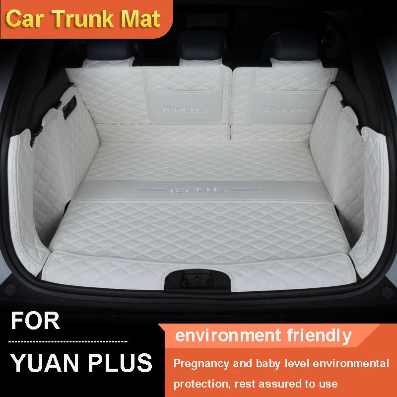 Alfombrilla de protección del maletero del piso del coche de cuero PU para Byd Yuan Plus 2022 Accesorios interiores del coche Juego completo Interior automotriz