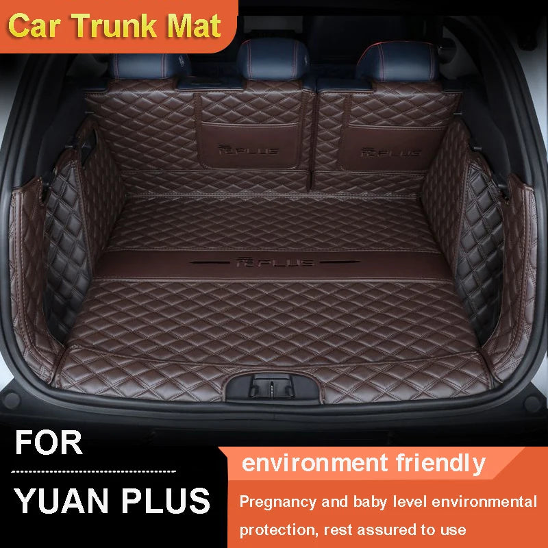 Alfombrilla de protección del maletero del piso del coche de cuero PU para Byd Yuan Plus 2022 Accesorios interiores del coche Juego completo Interior automotriz